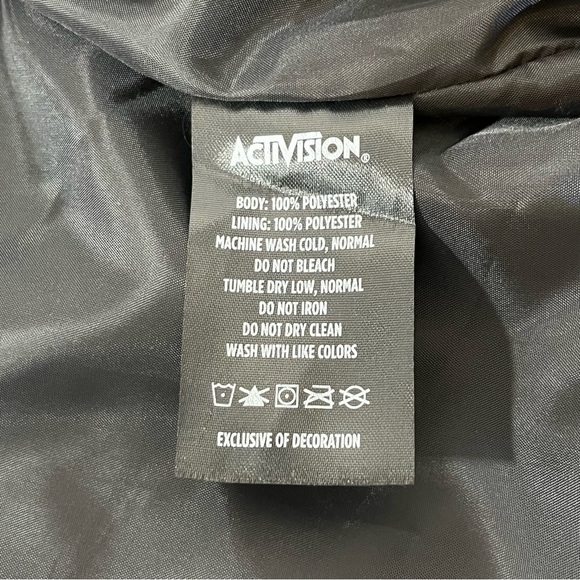 Activision Official Puffer Vest Mens Size Medium Black Full Zip Mock Neck - Picture 7 of 13